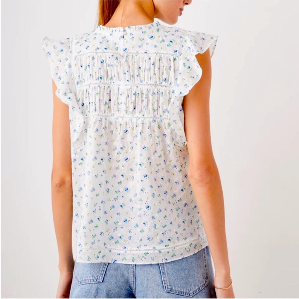 Rails Filomena Top Bluebell Eyelet Size Medium - Picture 3 of 8